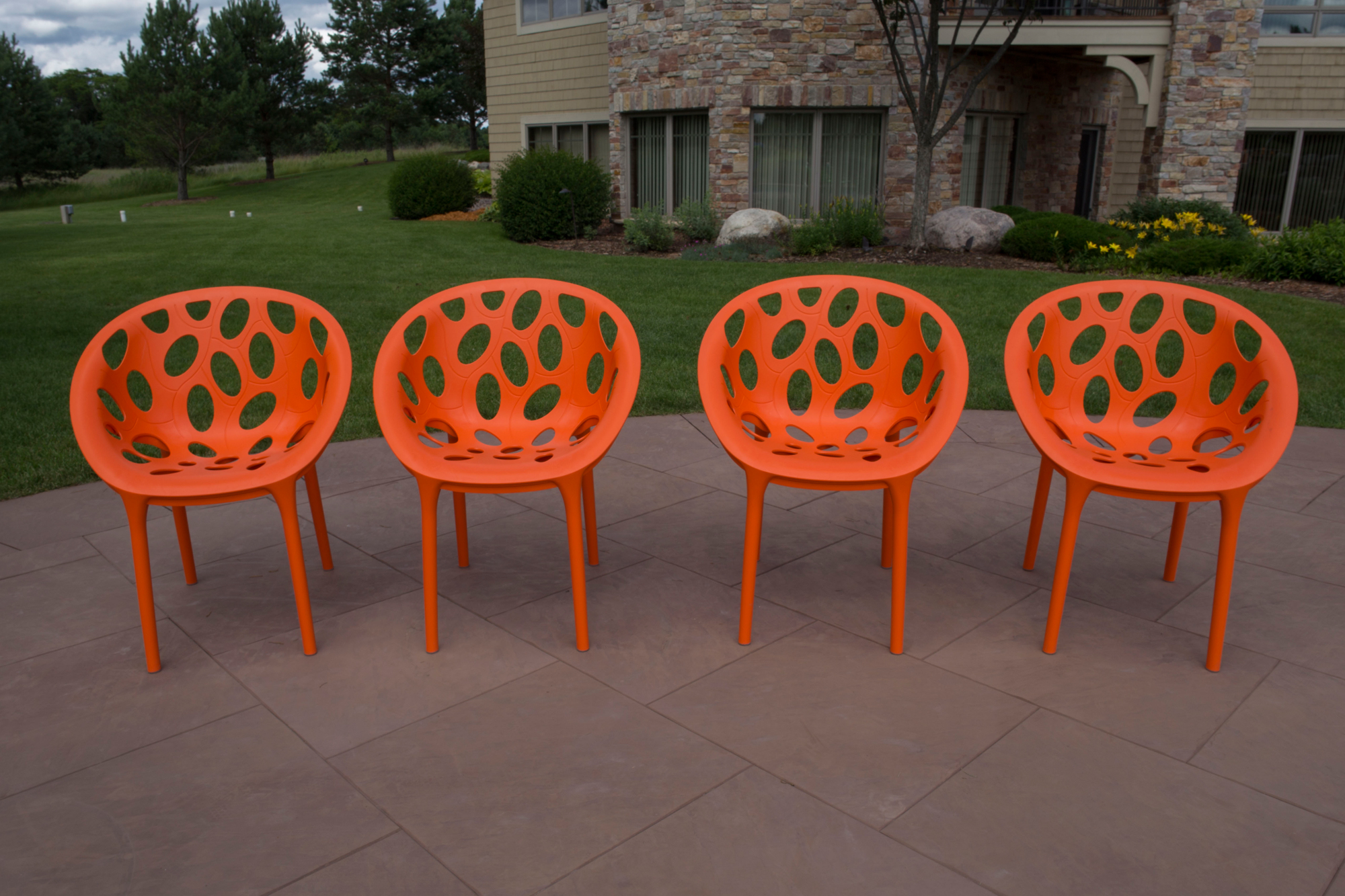 orange patio chair