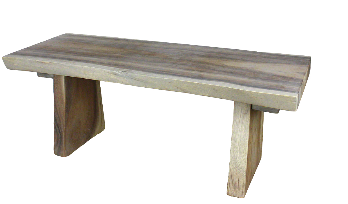 Natural Edge Bench in Gray-image