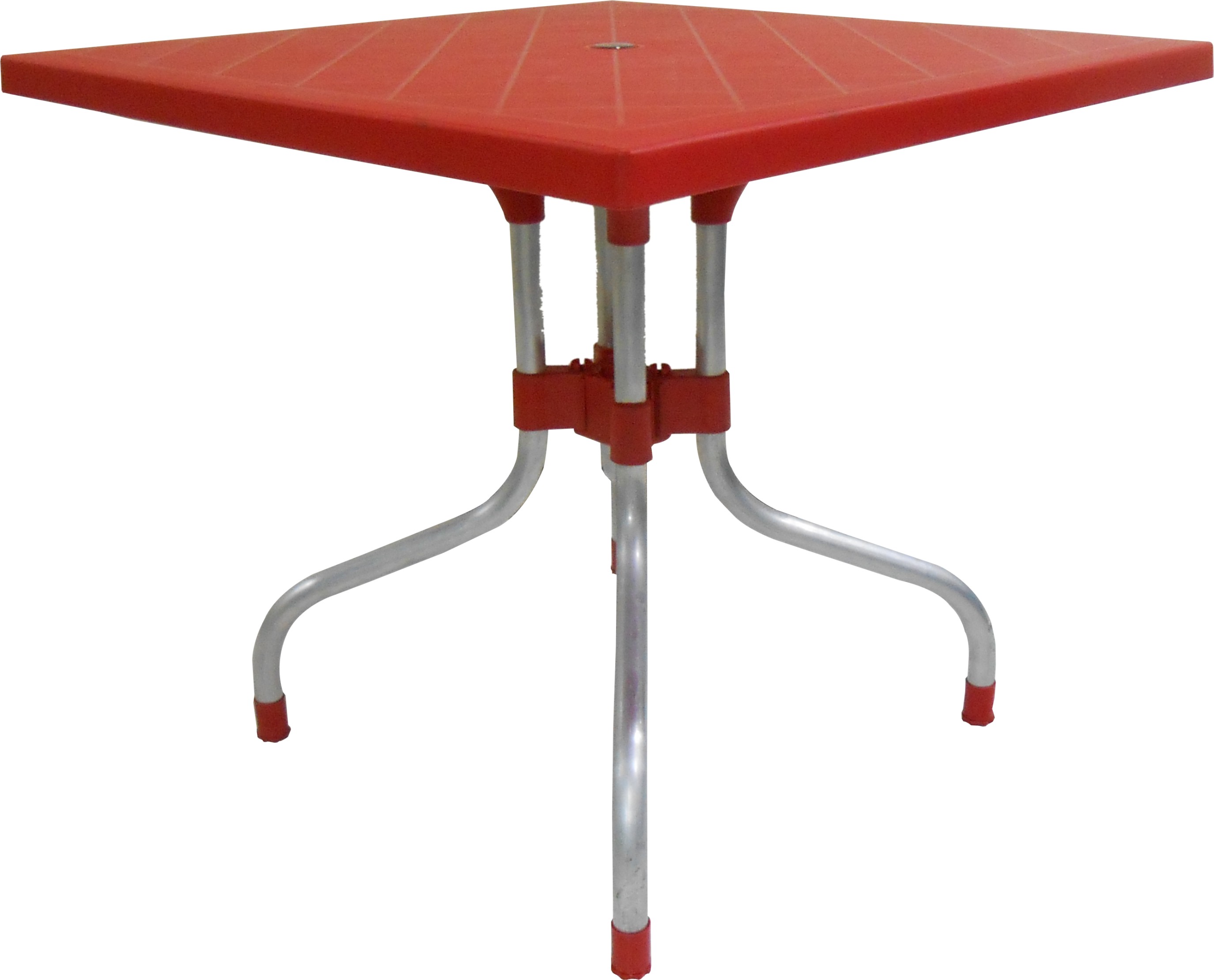 Lyra (Olive) Square Resin Table in Red-image