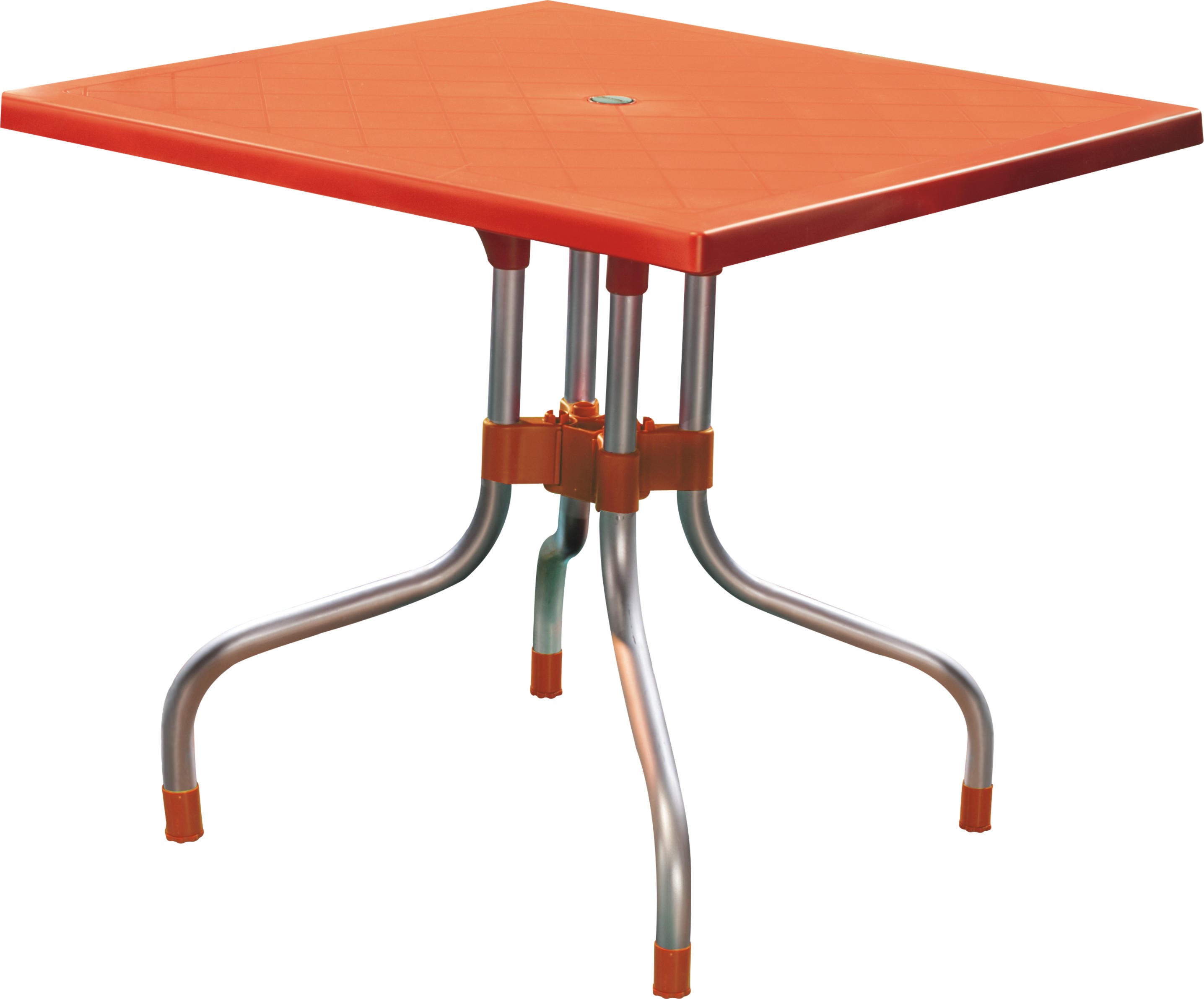 Lyra (Olive) Square Resin Table in Orange-image