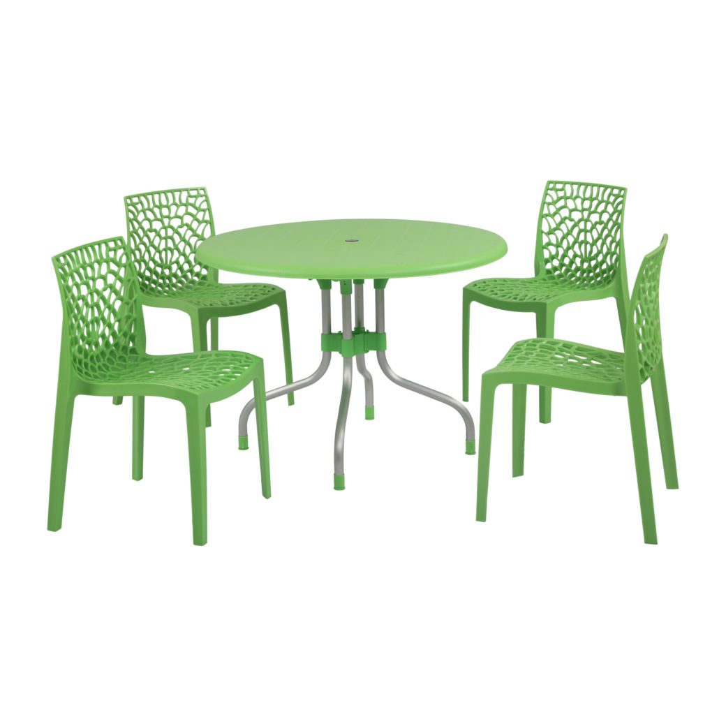 Outdoor four person round dining set