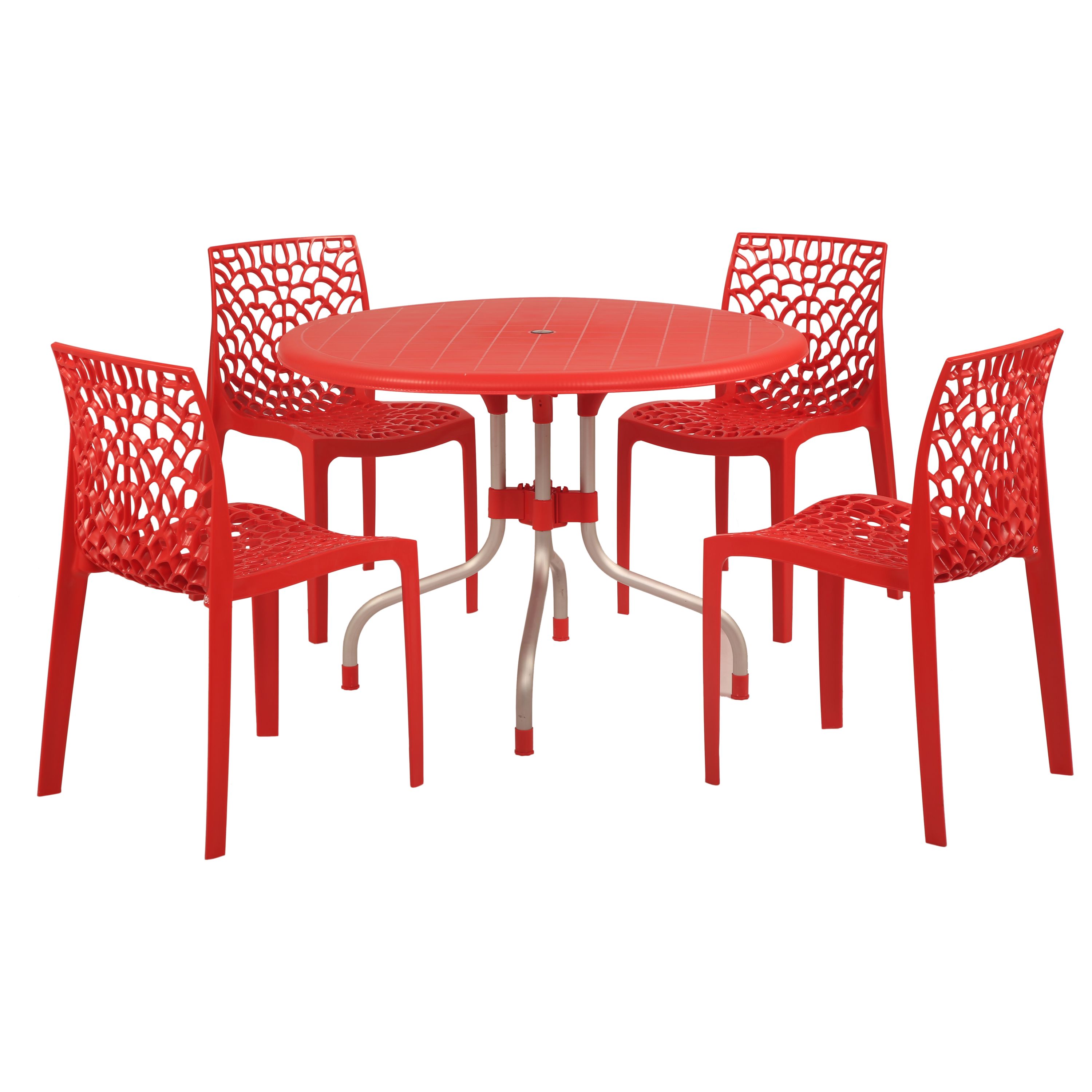 Delfino (Cherry) Round Table in Red-image