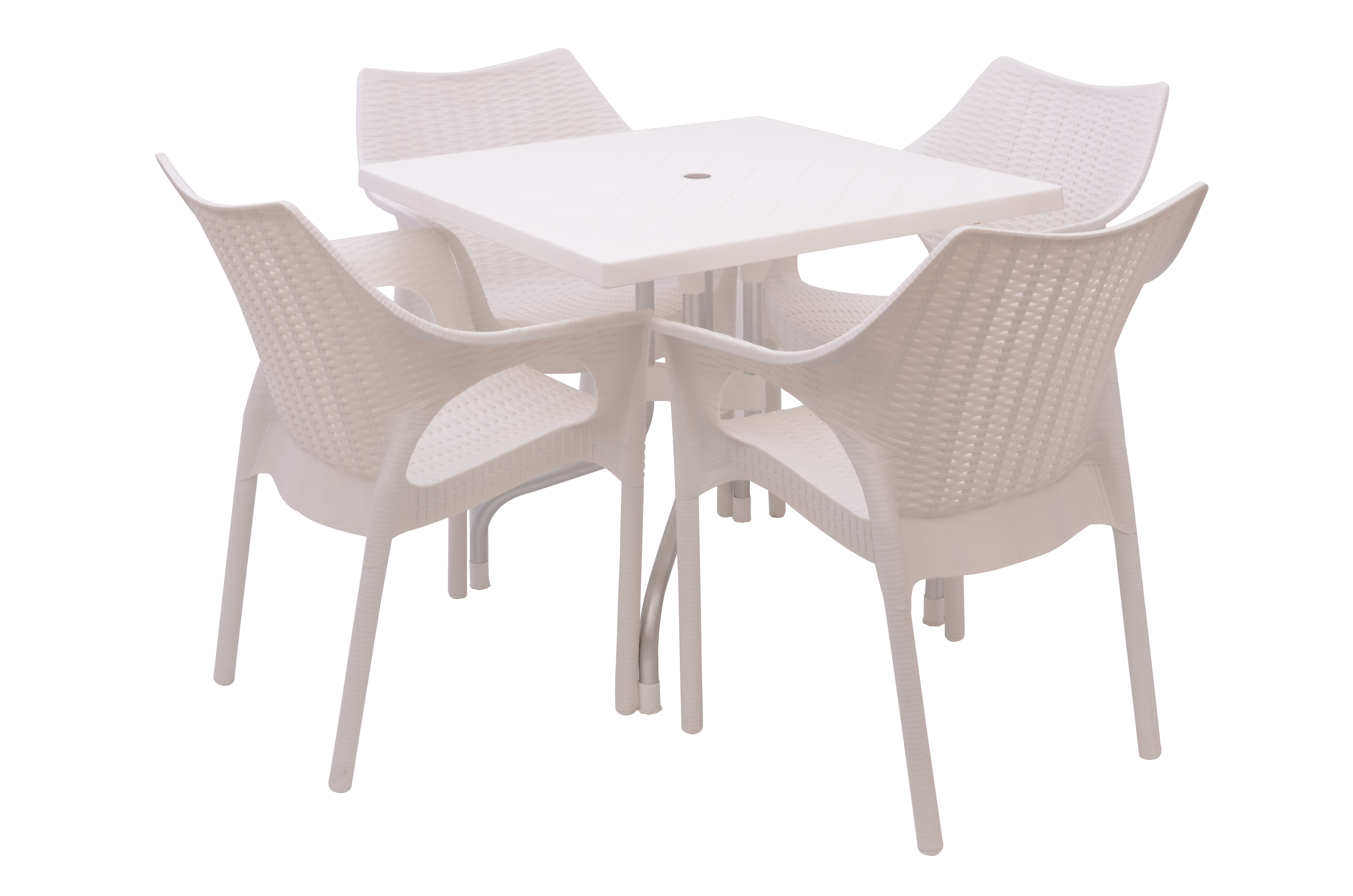 Lyra (Olive) Square Resin Table in White-image
