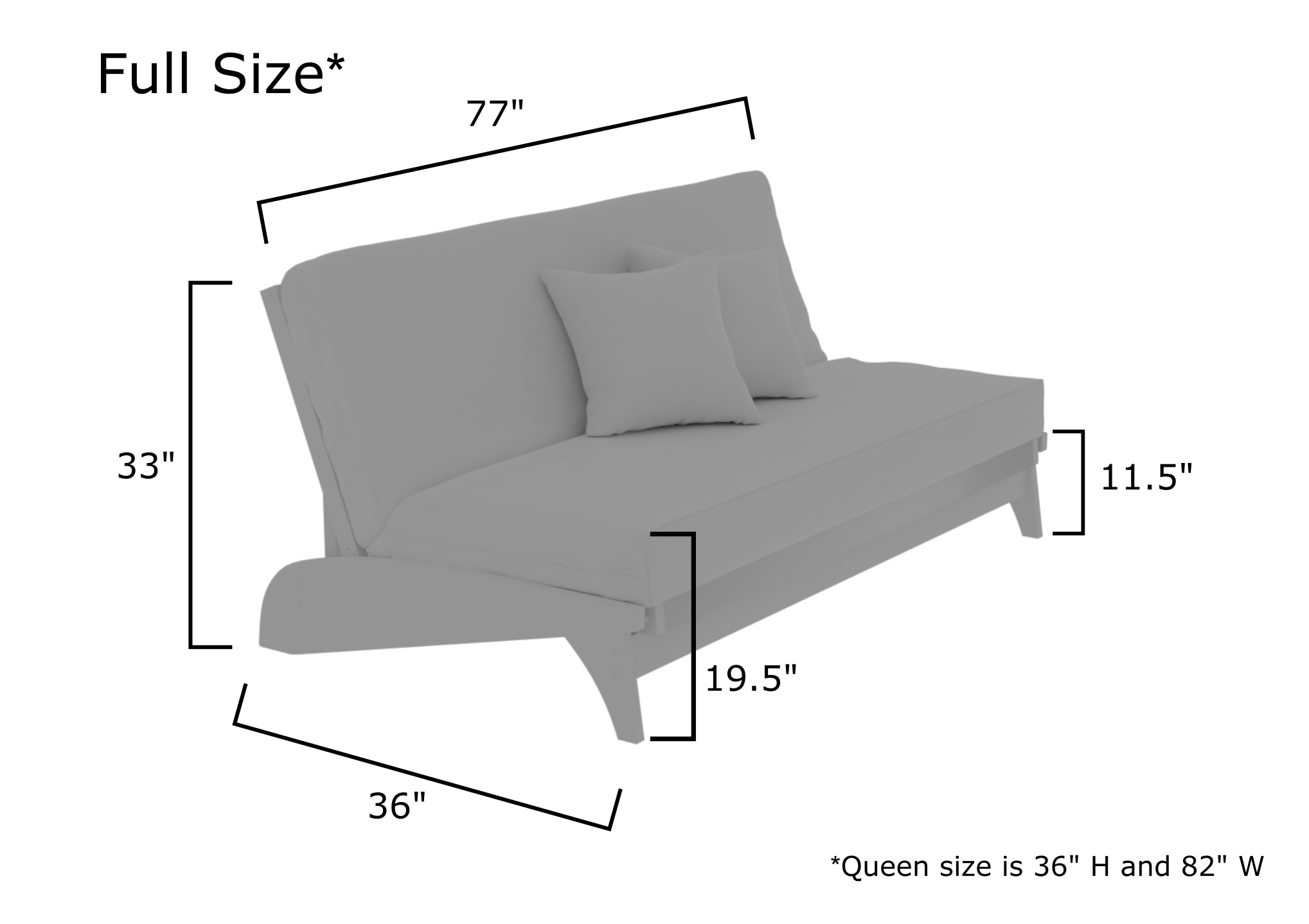 Dimensions of full size futon frame