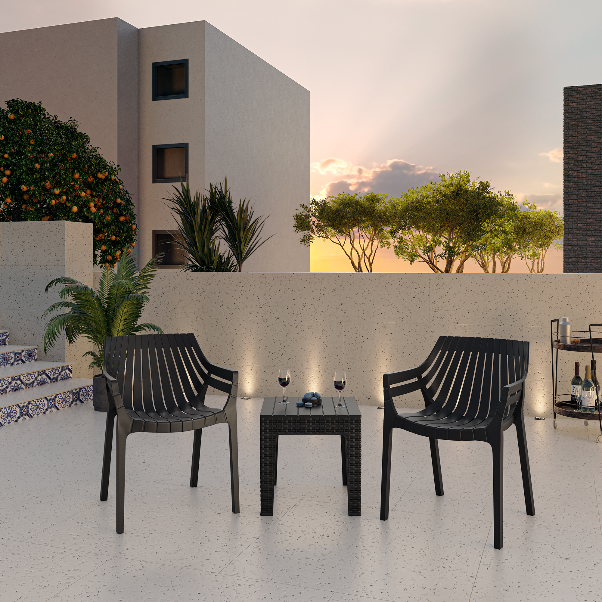 Outdoor patio bistro set