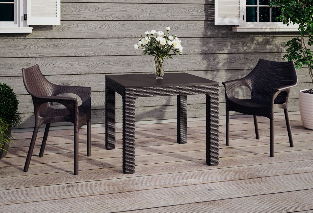 Outdoor square patio dining table