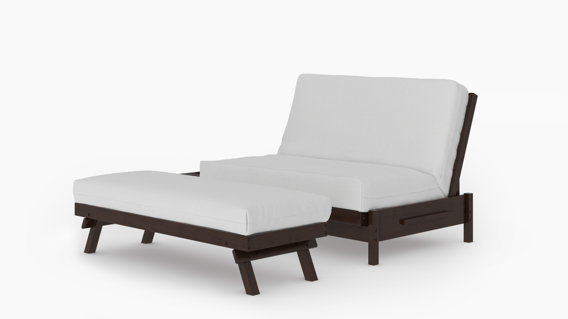All wood futon loveseat and ottoman futon frame