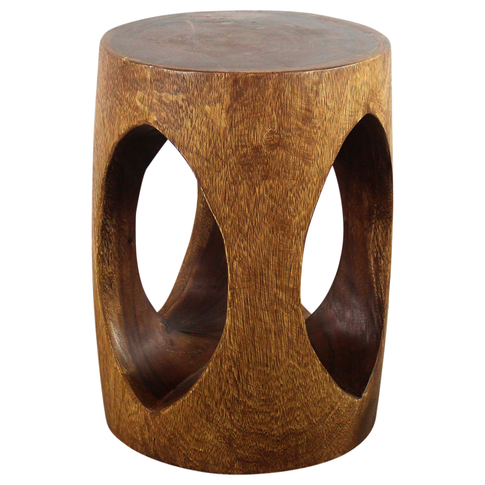 all natural wood end table oval shape