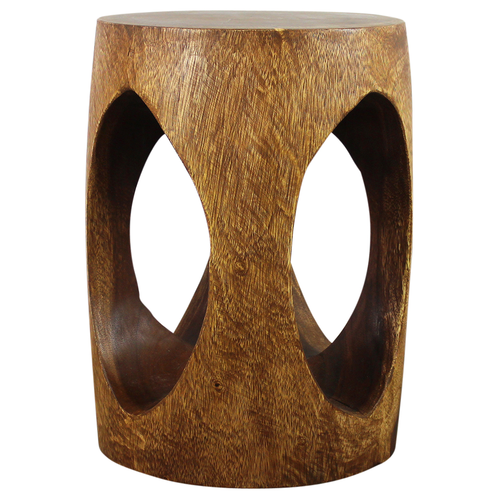 all natural wood end table oval shape