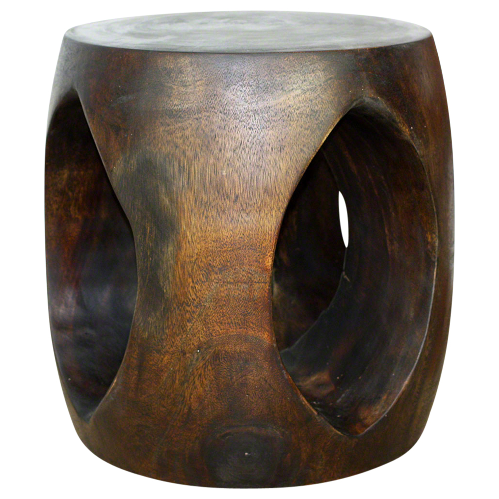 all natural wood end table oval shape