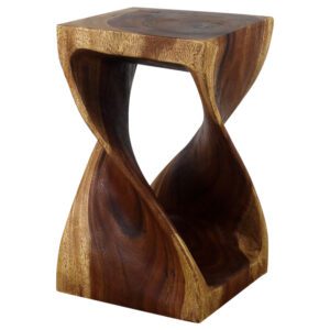 Wood 20" tall accent table with all natural finish
