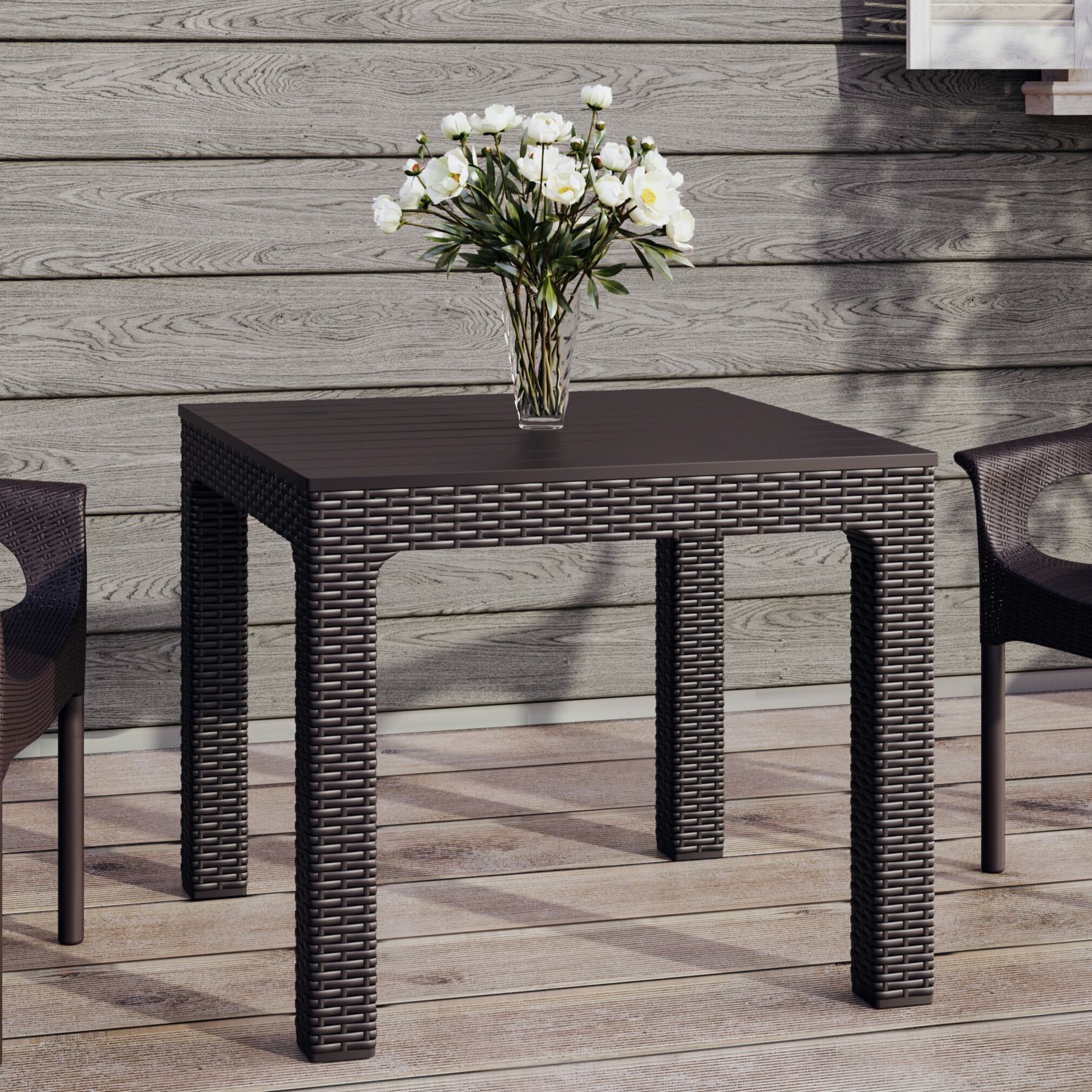 Outdoor brown patio dining table