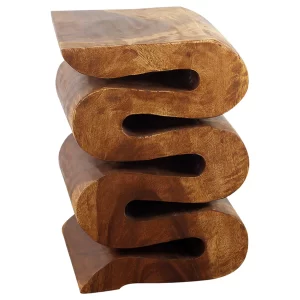 Swerve all wood end table