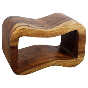 Curved wood bench