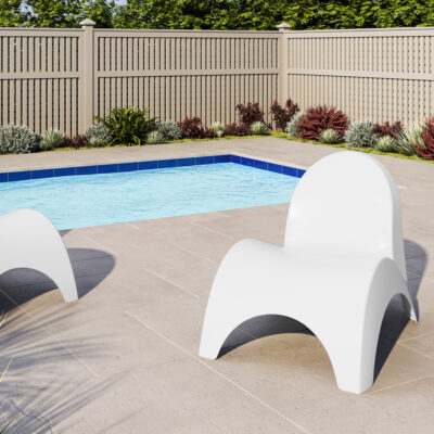 Pool deck louge chair that goes in water