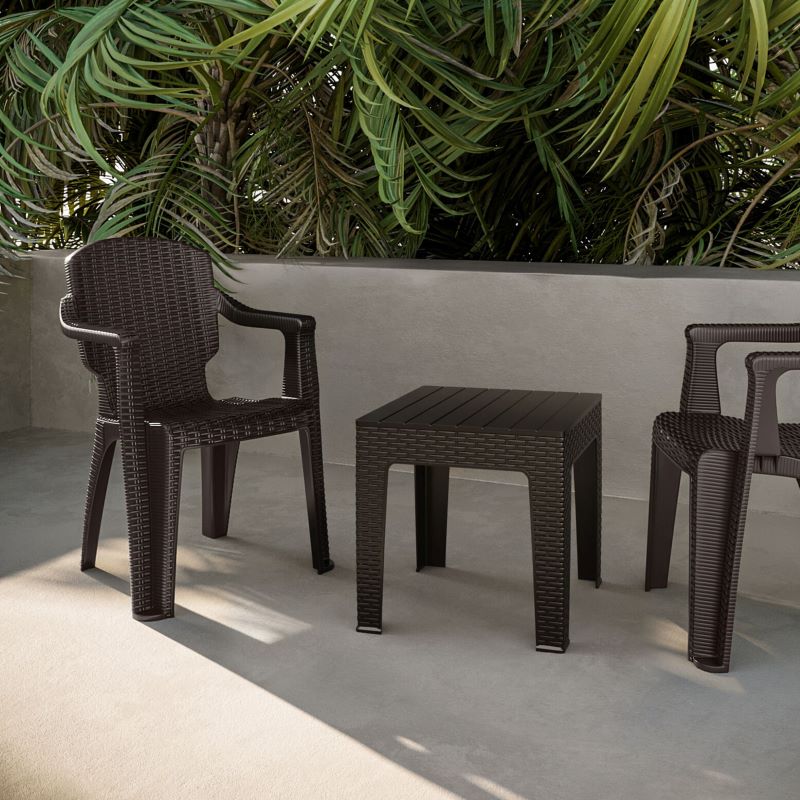 Brown three piece outdoor patio set