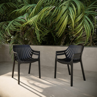 Black outdoor patio chairs