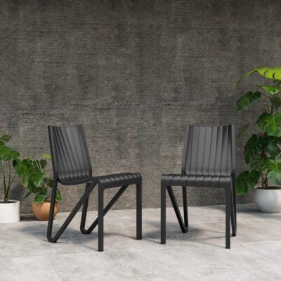 Contemporary black patio chairs